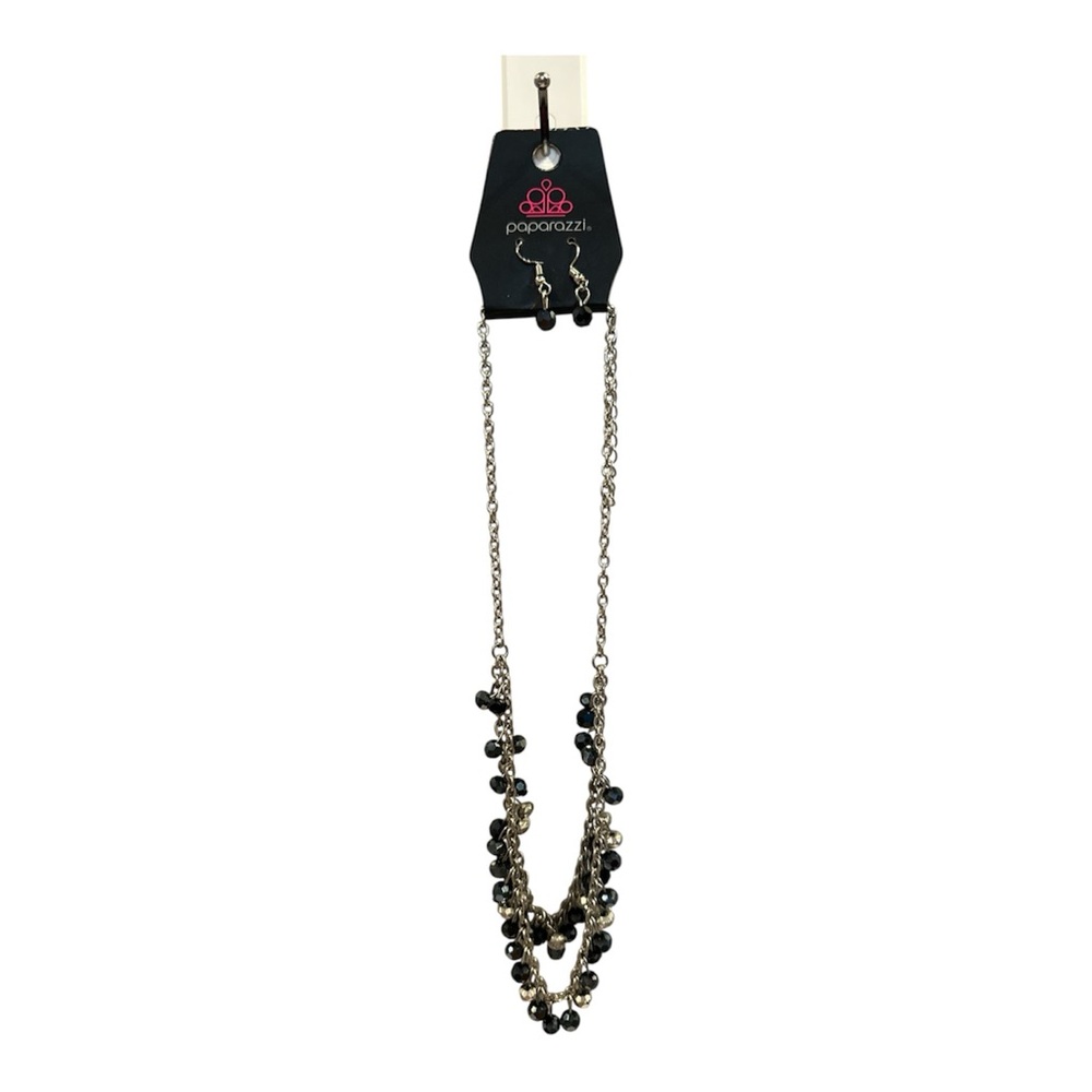 Paparazzi Blue and Silver Necklace and Earrings Set Jewelry